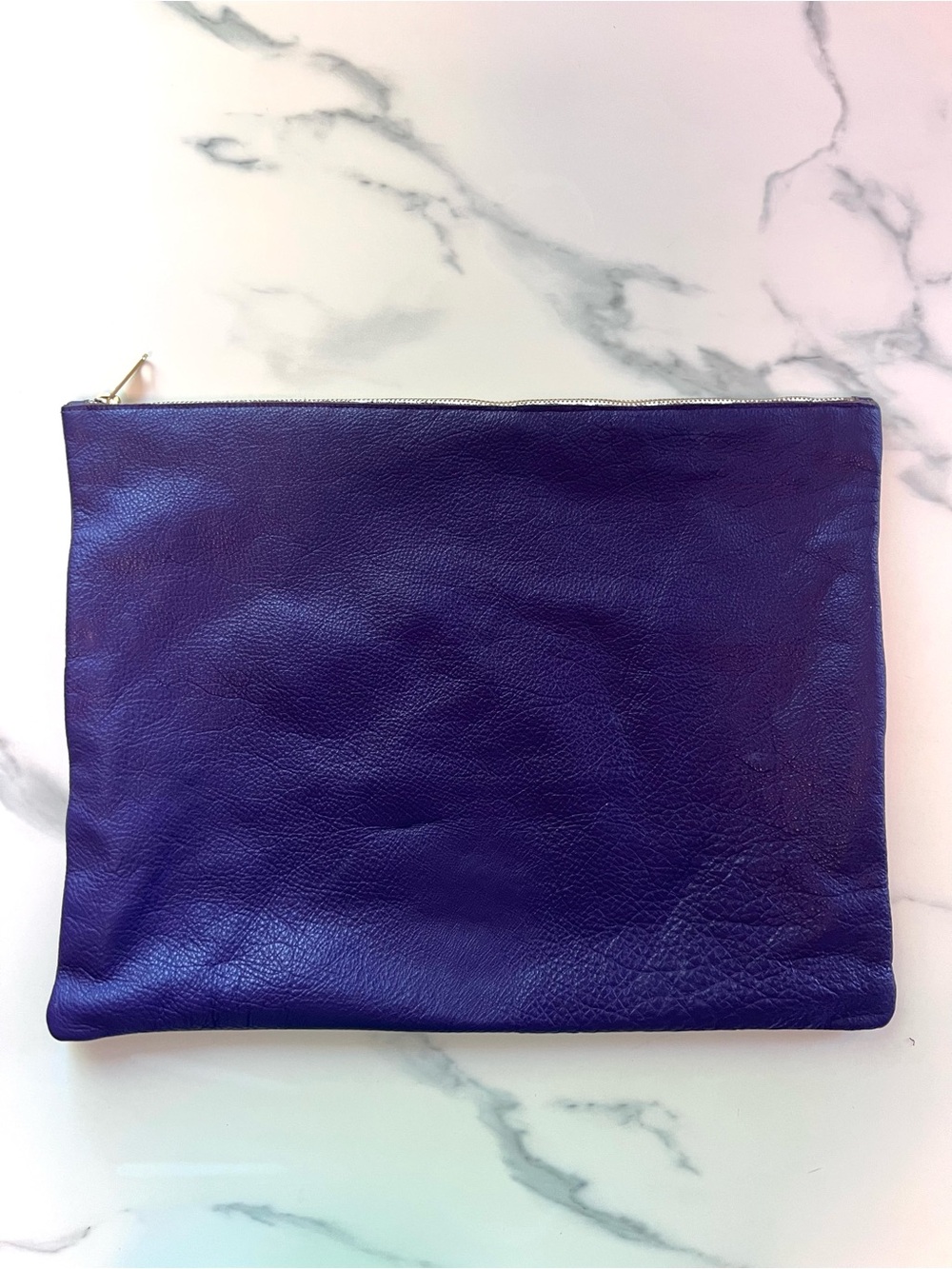 American Apparel Leather Large Zip Carry-all Pouch Laptop Document Bag
